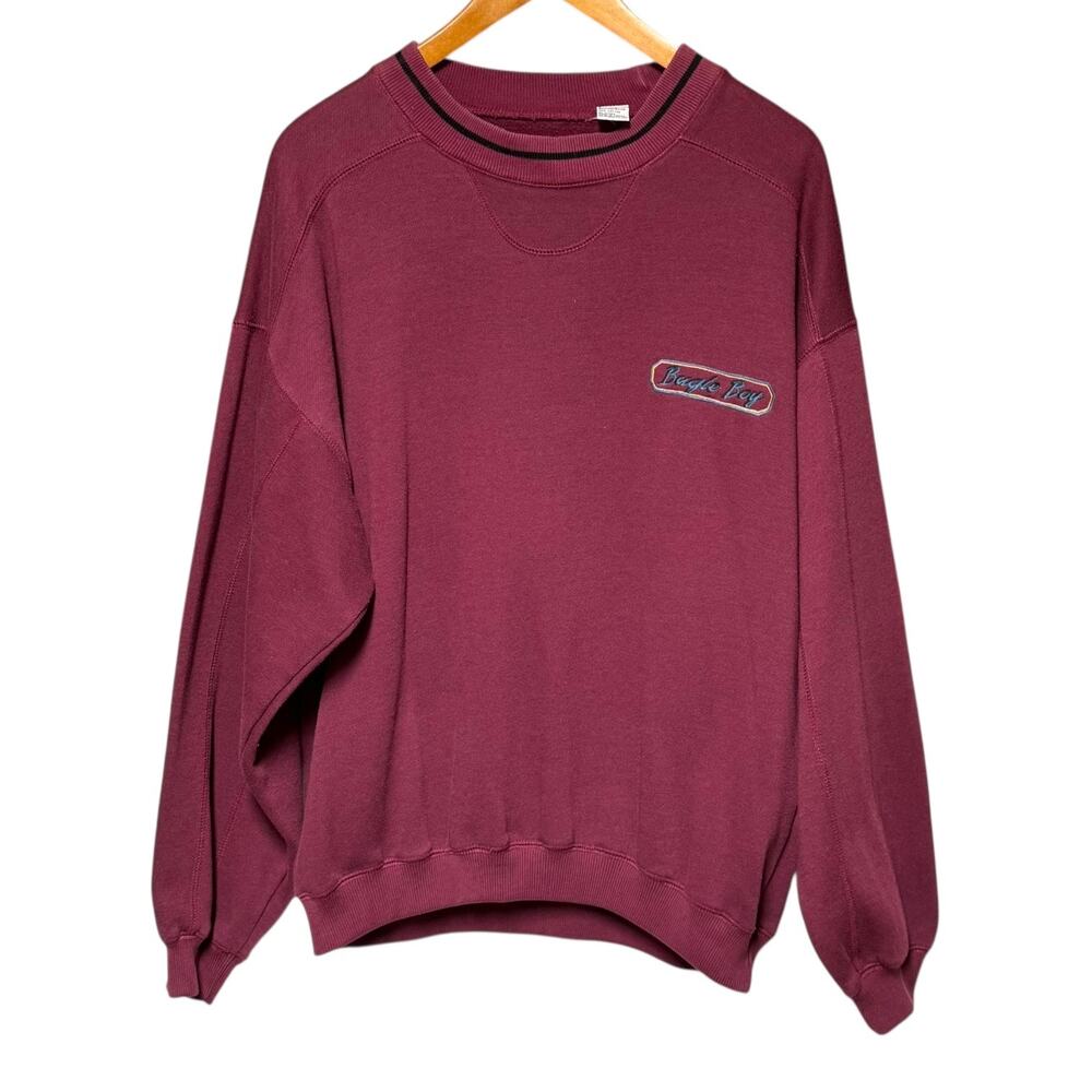 Bugle Boy Vintage 90s Crew Neck Sweatshirt Burgundy XL